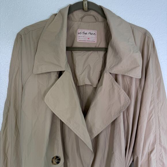 Free People Eastwick Trench Coat Womens XL We The Free Lightweight Nylon NEW - Picture 4 of 11